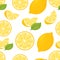 Seamless lemon pattern.