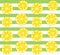 Seamless lemon pattern with green stripes