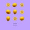 Seamless lemon pattern. lemon isolated on pastel violet. place for text