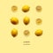 Seamless lemon pattern. lemon isolated on yellow. place for text