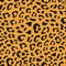 Seamless leopard vector pattern design, animal brown tile print background