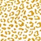 Seamless leopard vector pattern design animal yellow and gold tile print on white background