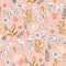 Seamless light pattern with elegant cats and flowers. Vector graphics