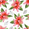 Seamless lily  flower and leave pattern