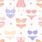 Seamless Lingerie Vector Pattern. Tender Pink Underwear Background