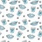 Seamless lip pattern. Fancy open mouth with teeth, lips in a smile, teeth with braces. Mouthwash tablets. Positive