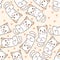 Seamless little cat pattern.