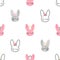 Seamless little princess bunny pattern.