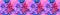 Seamless long banner, bouquet of pink, blue and purple chrysanthemum flower