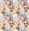 Seamless long pattern leaf graphics wooden texture surface with tropical leaves.
