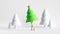 seamless loop animation of dancing Christmas character fir tree, isolated on white background. Minimal surreal concept.