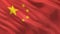 Seamless loop of the Chinese flag waving in the wind