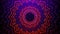 Seamless Loop Motion Artistic Tunnel Abstract Purple Orange Lotus Mandala Lines Glowing Neon Light Pattern Against Dark Purple