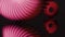 Seamless loop motion background 3d animation render of Abstract magenta petals rotating. Smooth hypnotic pattern