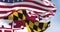 Seamless loop in slow motion of Maryland and the US flags waving