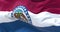 Seamless loop in slow motion of of Missouri state flag waving