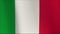 Seamless looping 3D rendering closeup of the flag of Italy. Flag has a detailed realistic fabric texture and an