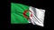 Seamless looping Algeria flag waving in the wind,Alpha channel is included