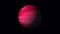 Seamless looping animation of the red planet isolated in alpha channel. 3D rendering loop rotating pink globe.  Exoplanet or Extra