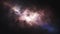 Seamless looping animation of space flight to a beautiful nebula