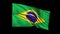 Seamless looping Brazil flag waving in the wind,Alpha channel is included