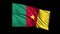 Seamless looping Cameroon flag waving in the wind,Alpha channel is included
