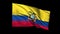 Seamless looping Ecuador flag waving in the wind