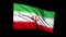 Seamless looping Islamic Republic of Iran flag waving in the wind,Alpha channel is included