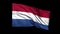 Seamless looping Netherlands flag waving in the wi