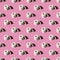 Seamless looping pattern with rolls of a white toilet paper isolated on a pink background close-up. mockup with hard shadows from