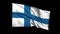 Seamless looping Republic of Finland flag waving in the wind, alpha channel included
