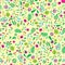Seamless loral pattern with yellow background. Retro nature flower concept.