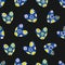 Seamless love heart vector seamless pattern in boho style. Retro blue yellow white hearts on black backdrop. Simple folk