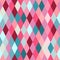 Seamless lozenge pattern of red, pink, blue