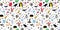 Seamless magic pattern. Halloween items and symbols. Magic wand and cloak of invisibility. School of magic and wizardry