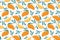Seamless mango pattern. Hand drawn doodle gourmet sweet mangoes vector background illustration