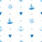 Seamless marine pattern with hand painted