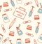 Seamless medical pattern. Hospital instrument. Healthy. Pharmacy. Drugstore background
