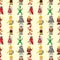 Seamless medieval people pattern