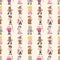 Seamless medieval people pattern