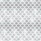 Seamless mermaid geometric pattern with silver holographic glitter scales on white background