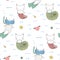 Seamless mermaids pattern