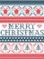 Seamless Merry Christmas Scandinavian fabric style, inspired by Norwegian Christmas, festive winter pattern in cross stitch