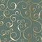 Seamless metallic swirly pattern, vector background.