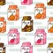 Seamless Milk Carton Pattern, Three Flavors Milk Illustration, Vector Illustration EPS 10.