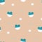 Seamless minimal cute and lovely, pastel frog with cloud and rain drop repeat pattern in orange background