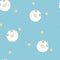 Seamless minimal cute, sweet, colorful, pastel animal pet sheep, lamb and star in the sky repeat pattern, blue background