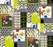 Seamless Modern Patchwork Pattern with Flowers and Lines. Ethnic Indian Style.