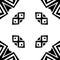 Seamless monochromatic ornamental pattern. Black and white geometric tiling background
