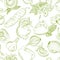 Seamless monochrome pattern vegetable mix